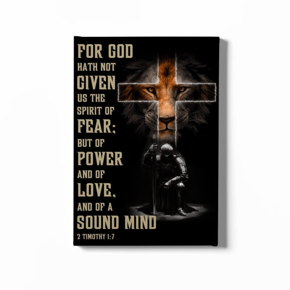 God Hath Not Given Us the Spirit of Fear Christian Framed Canvas Wall Art Décor, Bible Verse Scripture Print, Inspirational Religious Wall Decor Gift