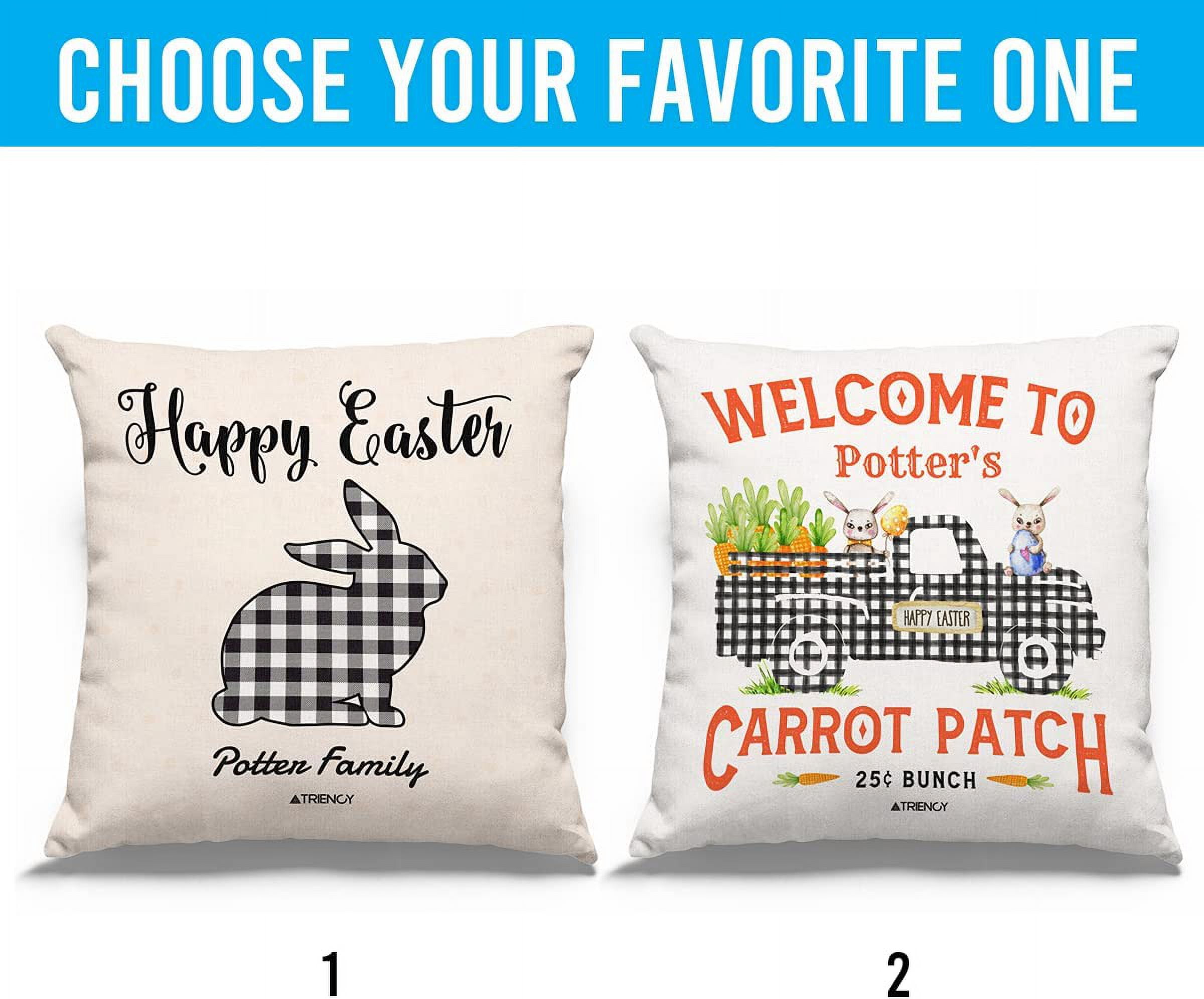 Personalized Holiday Plaid Throw Pillow