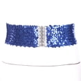 thumbnail image 5 of HULIJA Womens Shiny Sequin Elastic Girdle Belt Wide Decorative Dress Belt with Hemispheric Fastener Blue One Size, 5 of 7