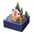 thumbnail image 2 of Cajas musicales de madera navideñas que reproducen la melodía "Feliz Navidad" Creativas hechas a mano Azul, 2 of 9