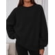 thumbnail image 5 of Sudadera PRETTYGARDEN para Mujer Oversized Cuello Redondo Negra, 5 of 6