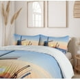 thumbnail image 6 of Ambesonne Windmill Duvet Cover Set, Icy Dutch River Sunset, 2-Calking, Pale Blue Peach, 6 of 7