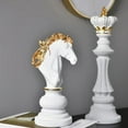 thumbnail image 5 of Chess Statue Decor Piece Set: 3PCS Decorative Resin Chess Sculpture, King Queen Knight Statue Chess Piece Decor, Retro Collectible Figurine Ornaments for Home Office Desk Wine Cabinet Gift (White), 5 of 12