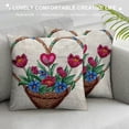 thumbnail image 3 of Set of Watercolor Tulips Throw Pillow Covers Inch Red Buffalo Check Plaid Summer Decor Pillow Covers Farmhouse Cushion Case for Sofa, 3 of 5