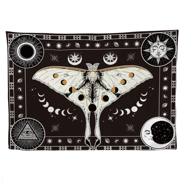Tapiz de pared con mariposas negras, microtela, 150 x 130 cm