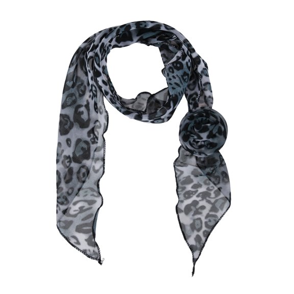Bufanda de patrón de leopardo 1 Pc Rosa Bufanda para el cuello Gris Blanco
