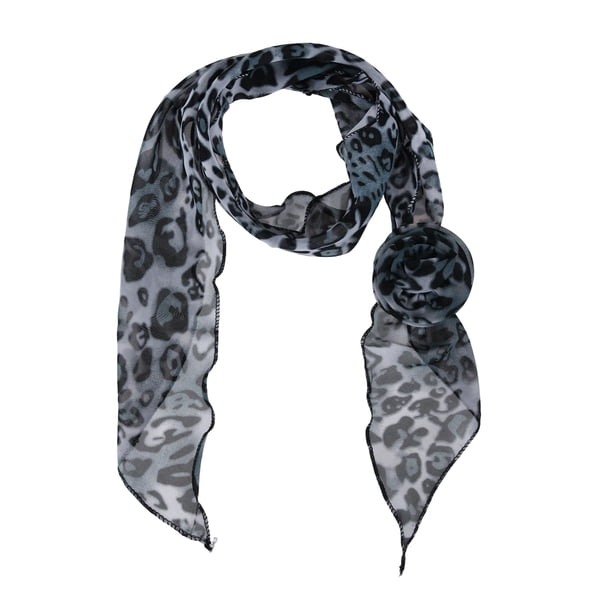 Bufanda de patrón de leopardo 1 Pc Rosa Bufanda para el cuello Gris Blanco