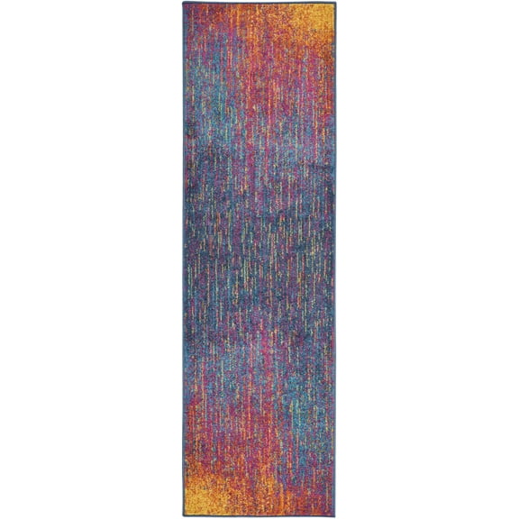2’ x 10’ Rainbow Abstract Striations Runner Rug