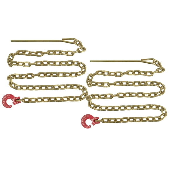 Winch Choker Chain 5/16" x 7' & Choker Hook w/Steel Probe Stake 14" Long Grade G70 Load Limit # 2 Ton | Log Forestry Logging Choker Chain (2 Pack)
