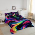 thumbnail image 3 of Erosebridal Ombre Stripes Comforter Sets Queen Size,Gradient Lines Bedding Queen Comforter Set,Abstract Bedroom Decor,Reversible,3Pcs, 3 of 8