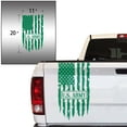 thumbnail image 2 of U.S. Army USAF USMC US Navy Decal Distressed American USA US Flag Truck Tailgate Vinyl Decal Compatible with most Pickup Trucks Military Enlisted Man Sticker (11" x 20", Green), 2 of 8