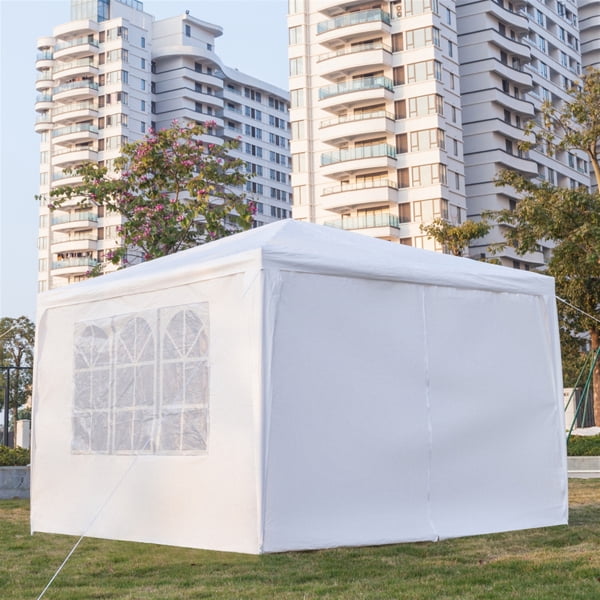 Alvantor 10x10ft White Instant Pop Up Canopy Tent,Slant Leg Portable Outdoor Shelter with Carry Bag,4 Sides