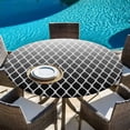 thumbnail image 6 of Black Ombre Stripe Round Tablecloth, Fitted Table Cover with Elastic for 45"-54" Round Tables, Modern Abstract Art Gradient Striped Table Cloth Outdoor Indoor Dinning Party Waterproof Tablecloths, 6 of 7