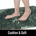 thumbnail image 2 of Alfombrilla de baño con hojas de palma, parte trasera de TPR antideslizante, secado rápido, franela suave y cómoda para baño, espuma viscoelástica superabsorbente con superficie de pelusa que no se, 2 of 5