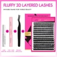 thumbnail image 2 of Kit de racimos de pestañas VEYESBEAUTY Fluffy 3D con volumen en capas, 2 of 6