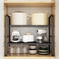 thumbnail image 3 of Cateissary Estante de fregadero de función fuerte, almacenamiento retráctil para gabinetes de cocina, cajón de estante de almacenamiento de Organizadores de utensilios de cocina Blanco, 3 of 6