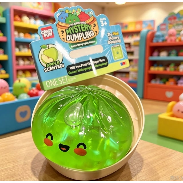 Super Rare Green Holographic Squishy Dumpling Apple Scented Fidget Toy