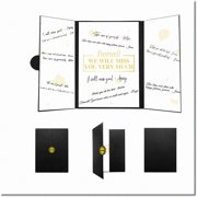 Golden Memories Farewell Keepsake - Personalized Congratulatory Certificate & Guestbook Alternative. Elegant Black & Gold Retirement Party Decorations & Going Away Gifts for Men & Women.