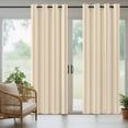 thumbnail image 3 of 1 Panel Outdoor Curtains for Patio Waterproof 54"x95" Brown Stripe Weatherproof Privacy Outsides Curtains, Modern Farmhouse Texture Geometric Grommet Thermal Drapes for Cabana Porch Pergola, 3 of 8