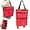 Red, variant on Foldable Shopping Cart with Wheels:Portable Shopping Bag with Wheels,Grocery Cart on Wheels Foldable,Collapsible Shopping Cart Bag for Storaging Vegetable Fruit,Reusable Rolling Grocery Bag (Red)