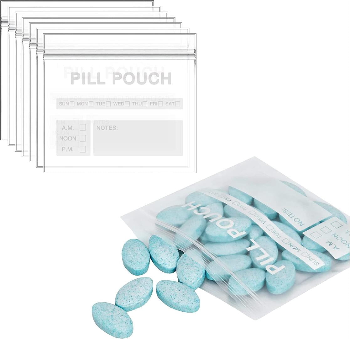 Pill Pouch Bags,(Pack of 200) Pill Pouches,Plastic Clear Resealable