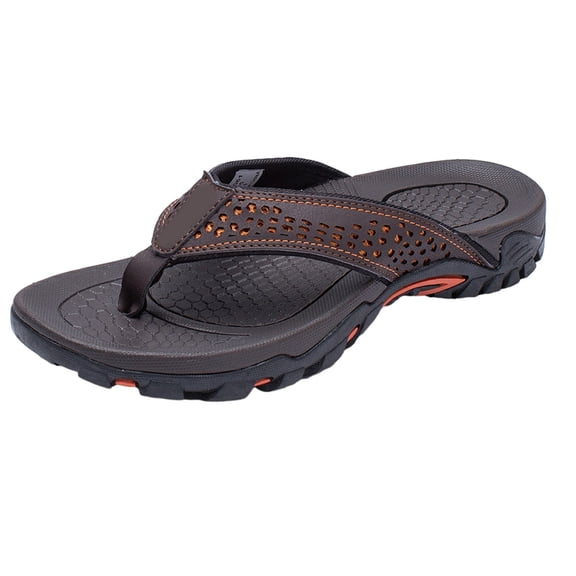 Men's Sport flip-flops Comfortable casual Thong Outdoor, thong sandals Beach slippers-Dark brown