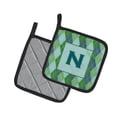 thumbnail image 2 of Initial N Monogram - Blue Argoyle Pair of Pot Holders, 2 of 2