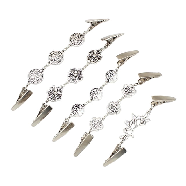 Conjunto de 5 Pasadores de Broche de Cuello de con Hebilla de Chal Vintage para Mujer