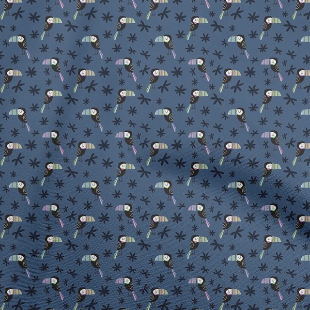oneOone Rayon Blue Fabric Bird Sewing Craft Projects Fabric Prints By Yard 56 Inch Wide