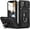 Black-Two Way Stand, variant on for iPhone 12/12 Pro Case with Slide Camera Cover Drop Tested Military Grade Heavy Duty Protective Durable Sturdy Rotate Ring Kickstand Phone Case for iPhone 12/12 Pro(Black)