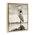 thumbnail image 3 of Stupell Industries Rustic Lodge Grey Heron Perched Gold Floating Frame Canvas Art, 25 x 31, by Grace Popp, 3 of 7