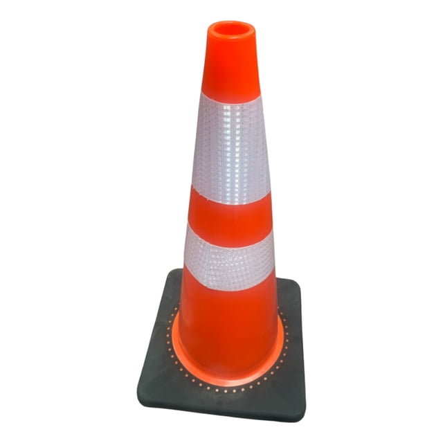 Cono De Precaución 70cm De Pvc, Base 36x36cm Con Reflejante