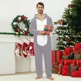 thumbnail image 4 of Xcmzpl Family Christmas Matching Set Color Block Fleece Zip up Hooded Onesie Loungewear Cozy Warm Thermal Sleepwear for Men S-2XL, 4 of 5