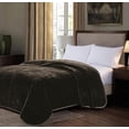 thumbnail image 2 of Chezmoi Collection Heavy Thick Korean Style Faux Mink Blanket Single Ply 9 Lbs, 750GSM Silky Soft Plush Raschel Mink Blanket, 85" x 95" Asia King Size, Solid Brown, 2 of 8
