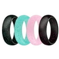thumbnail image 1 of 4pcs Woman's Glitter Silicone Rings Silicone Finger Rings (Assorted Color), 1 of 9