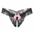 thumbnail image 4 of Tanga sexy de perlas de alta elasticidad para mujer, ropa interior abierta de encaje transparente, pantalones de tentación caliente, 4 of 6