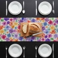thumbnail image 4 of Colorful Flowers Table Runner 36 Inch Long Dresser Scarves Linen Tablerunners Spring Farmhouse Watercolor Floral Beige Dining Kitchen Burlap Table Setting Decor for Party Holiday Coffee, 13"x36", 4 of 6