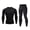 Black, variant on Men's Compression Workout Set, Tight Fit Running Tights & Top, Performance Moisture Wicking Sportswear, Gym Fitness Training Outfit, Speed Dry Exercise Gear, Enhanced Workout
