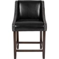 thumbnail image 6 of Home Square Carmel 24" Leather Counter Stool in Black and Walnut - Set of 2, 6 of 6