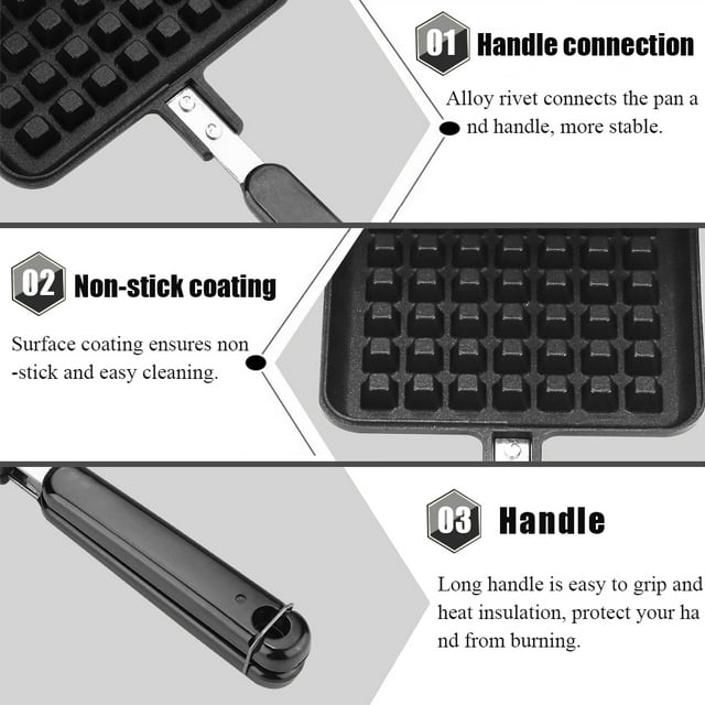 Fdit Waffle Baking Tool,Household Kitchen Gas Non-Stick Waffle Maker Pan Mould Mold Press Plate Cooking Baking Tool