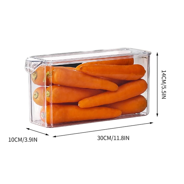 Caja de Almacenamiento de Refrigerador Transparente de Cajones de Almacenamiento de Plástico de Cocina, Caja de Frescura de Estilo de Cajón, Versión Cubierta Rectangular, Cesta de Almacenamiento de Pl
