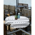 thumbnail image 2 of Outdoor Tablecloth with Umbrella Hole,Boho Ethnic Black White Stripes Spillproof Waterproof Table Cloth Zippered Table Covers,Geometric Abstract Washable Tablecloths for Picnic/Patio, 2 of 6