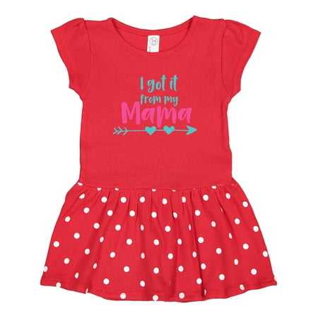 

Inktastic I Got It from My Mama Mom Mother Arrow Hearts Gift Toddler Girl Dress