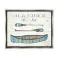 thumbnail image 4 of Stupell Industries Life Better At Lake Rustic Canoe Ores Grain Pattern Graphic Art Luster Gray Floating Framed Canvas Print Wall Art, Design by Daphne Brissonnet, 4 of 5