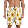 thumbnail image 3 of Lsque Sunflowers Mens Sleep Pajama Shorts,Short Pajama Pants, Cotton Ultra-Soft Knit-4X-Large, 3 of 9