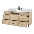 thumbnail image 4 of Ariel Monroe 67 Inch Single Oval Sink Bathroom Vanity With Italian Carrara Marble Countertop 1.5 inch Edge In Oak, 4 of 7