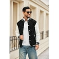 thumbnail image 3 of COOFANDY Mens Casual Varsity Jacket Football Bomber Jackets Leather Sleeve Letterman Jackets Coats, 3 of 10