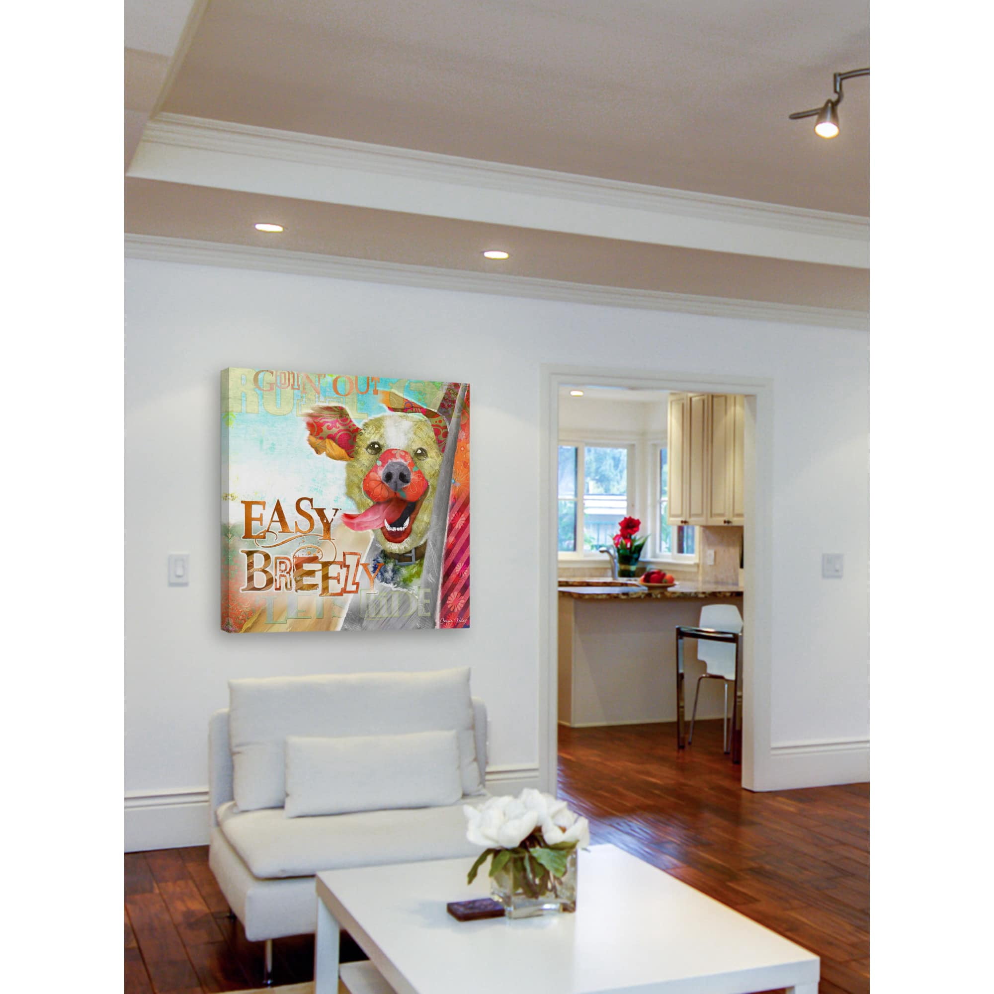 Marmont Hill - "Breezy Dog" by Connie Haley Painting Print on Wrapped Canvas