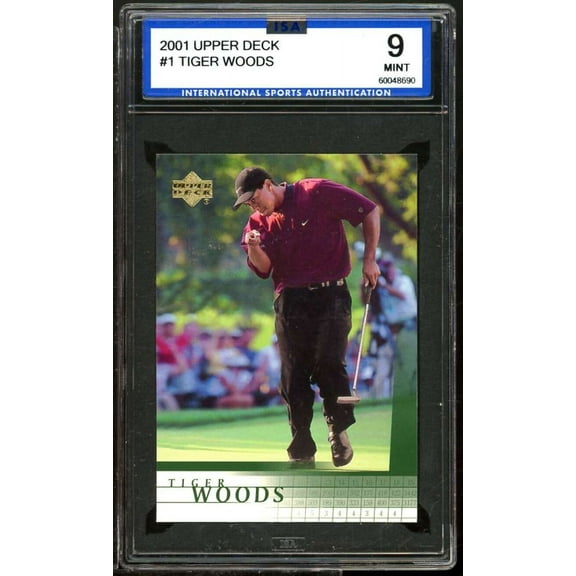 Tiger Woods Golf rookie Card 2001 Upper Deck #1 ISA 9 MINT