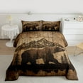 thumbnail image 2 of jejeloiu Safari Animal Bear Full Size Comforter Sets,Jungle Animal Bedding Comforter Set,Retro Ink Painting Bedding Sets For Adults,Super Cozy Room Decor Reversible,3-Piece, 2 of 8